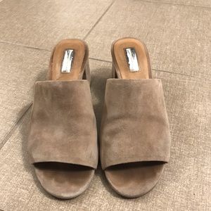 Tan Suede Mules